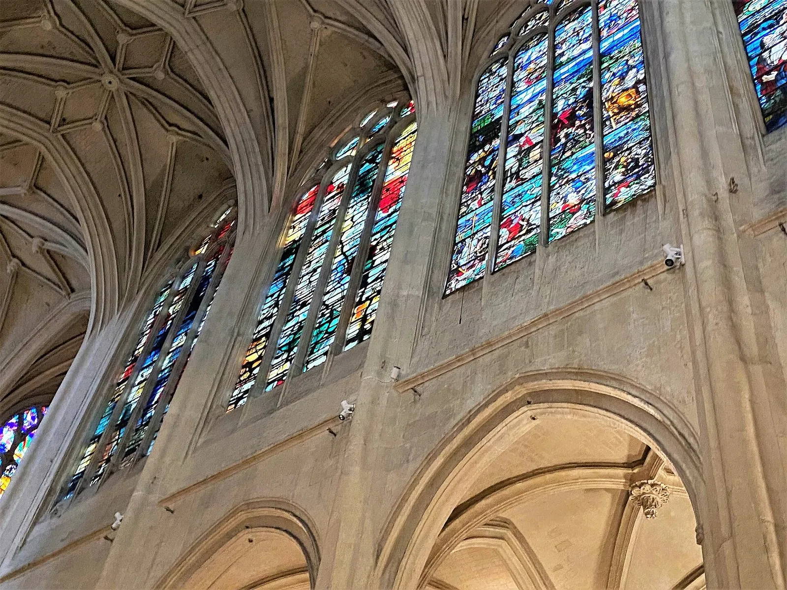 The Gothic vaults inside the church of Saint-Gervais-Saint-Protais
